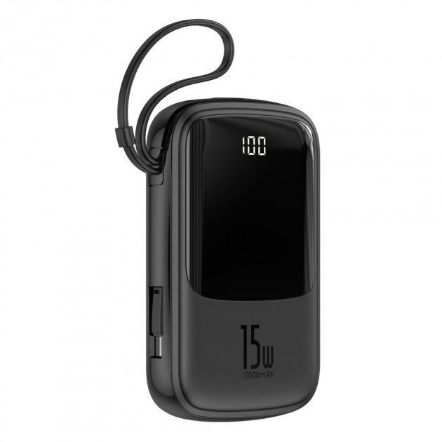 Baseus 10000 mAh with Lightning Cable Q Pow Display 15W Black (PPQD-A01)  