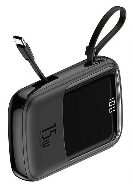 Baseus 10000 mAh with Lightning Cable Q Pow Display 15W Black (PPQD-A01)  