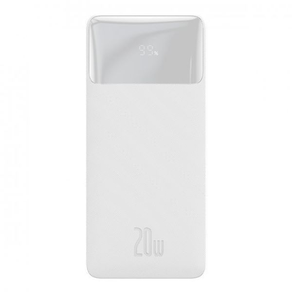 Зовнішній акумулятор Baseus Power Bank 10000mAh Bipow Display 20W White (PPDML-L02)  