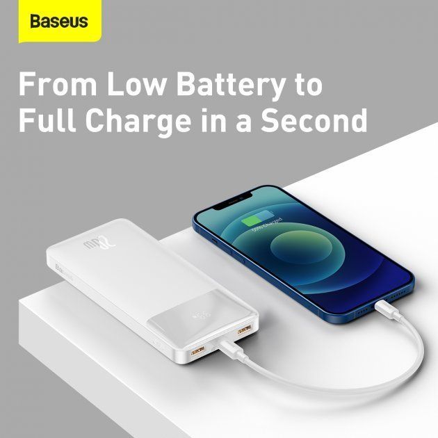 Baseus 10000 mAh Bipow Display 20W White (PPDML-L02)  