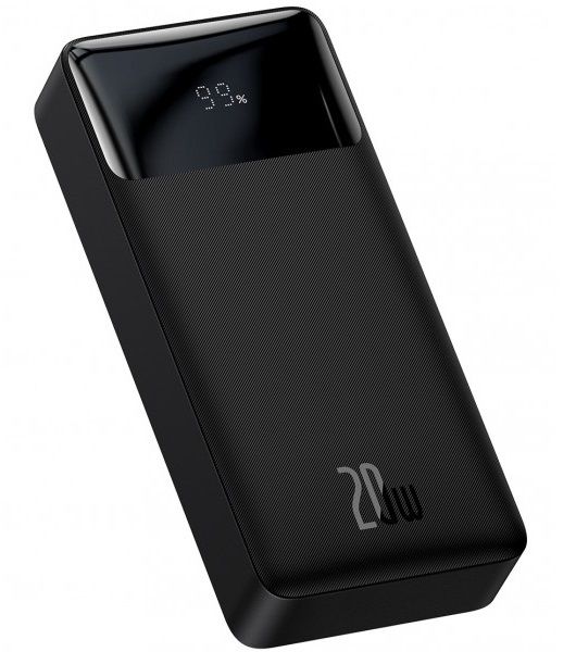 Універсальна мобільна батарея 20000 mAh, Baseus Bipow Digital Display 20W, Black, 2xUSB (PPDML-M01)