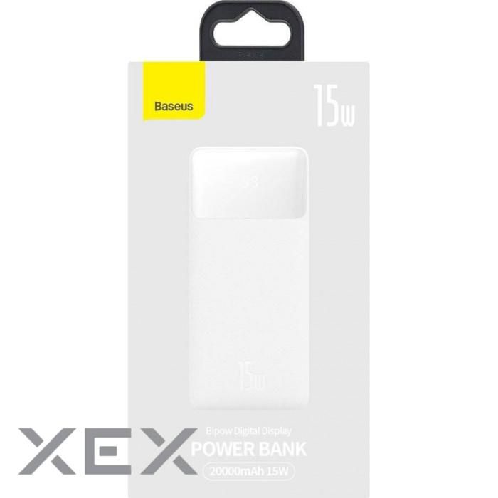 Baseus Bipow Digital Display 15W Overseas Edition 20000 mAh White (PPBD050102)