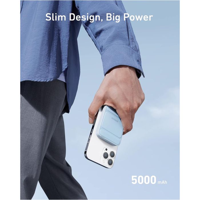 Anker 622 Magnetic Wireless Portable Charger 5000 mAh Misty Blue (A1614)