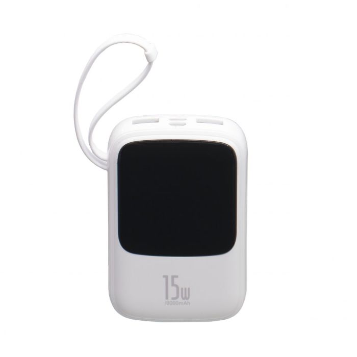 Baseus PPQD-B Q Pow With IP 3A 15W LED дисплей,10000 mAh 2USB/Type-C to Lightning 3A White