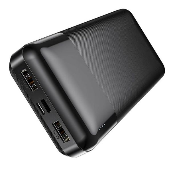 Портативний зарядний пристрій Павербанк Power Bank Hoco J72A Easy travel 20000 mAh 2USB/Type-C/MicroUSB, 2A| Чорний