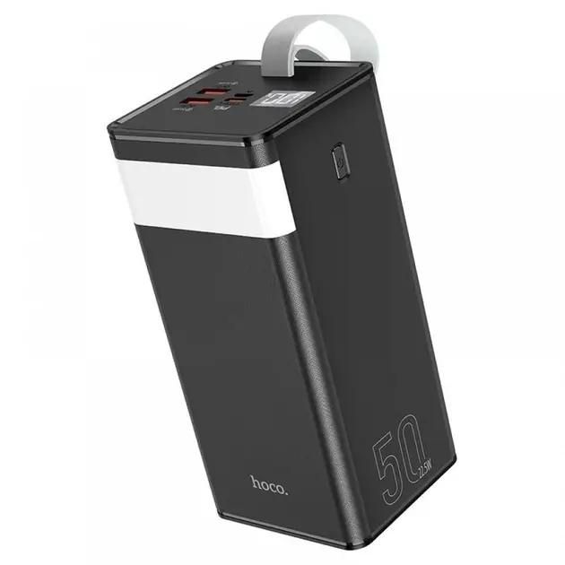 Hoco Powermaster fully compatible 50000 mAh J86A | 2USB/1Type-C, PD/QC, 5A/22.5W| Black із ліхтариком і швидкою зарядкою