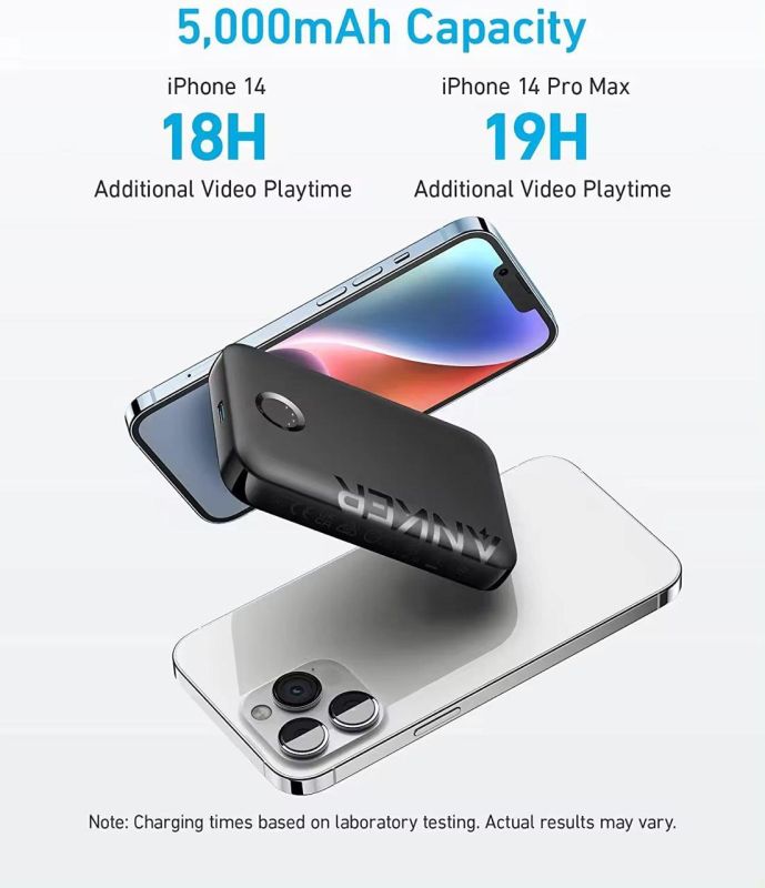 Anker MagGo 321 Magnetic Magsafe Powerbank 5000 mAh Чорний