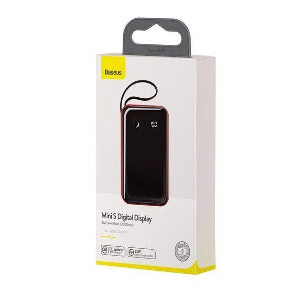 Повербанк PowerBank Baseus Mini-S LCD Display 10000mAh + кабель Type-C 3A LED 15W
