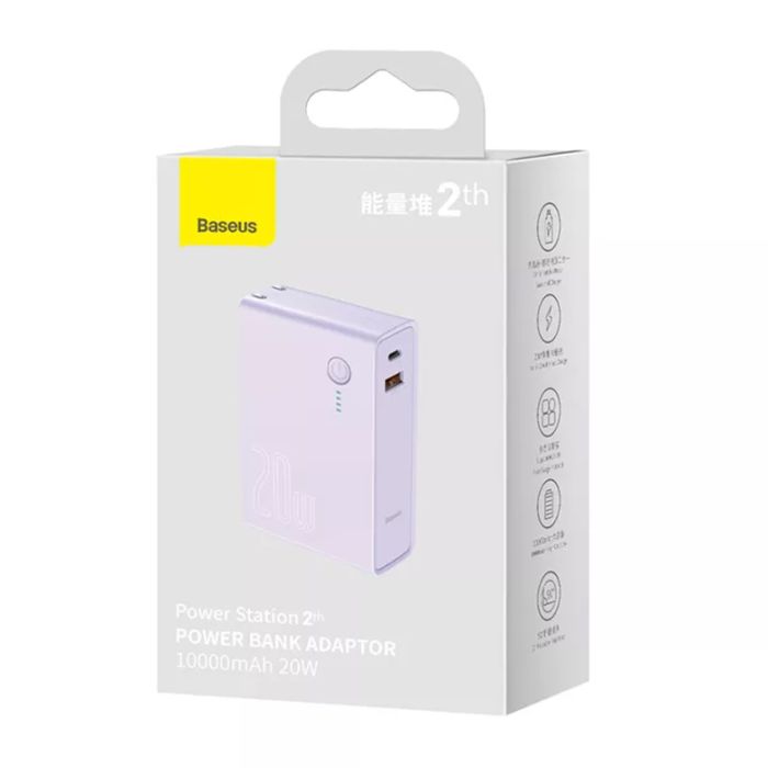 Baseus Power Station 2 Adaptor 10000 mAh 20W CN Purple