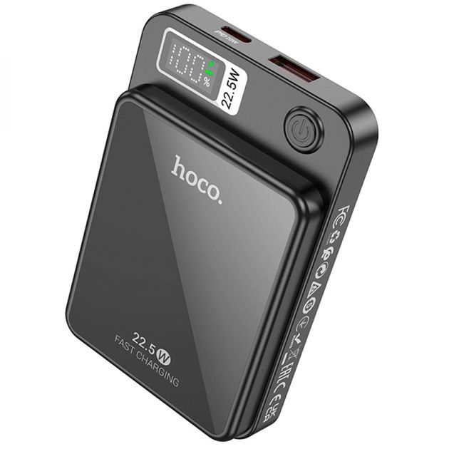 Hoco DB41 River magnetic Wireless charging 15W 10000 mAh PD20W для пристроїв LED дисплей Чорний