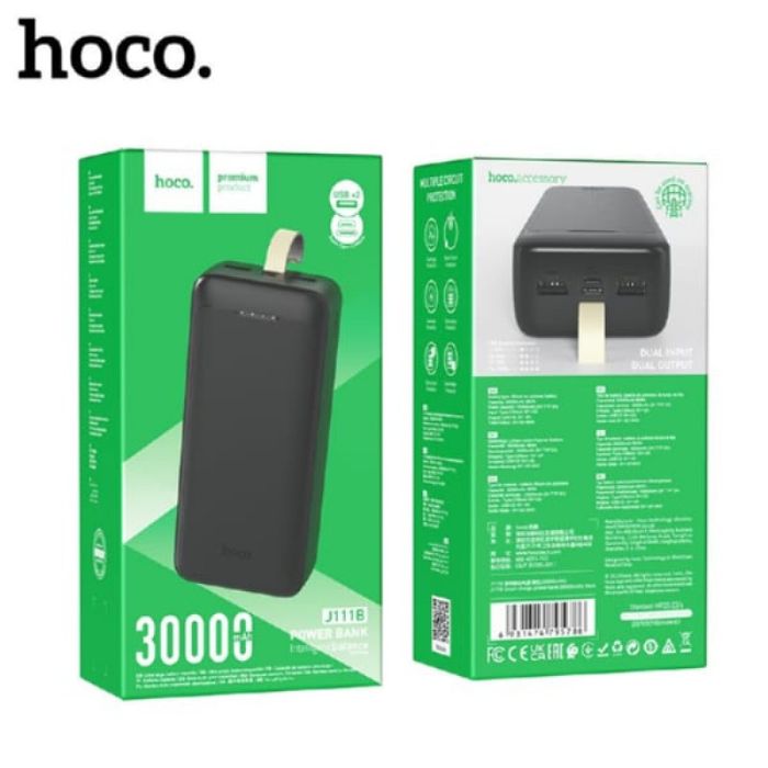 Hoco J111B, потужність 30000 mAh, для швидкого заряджання на ходу
