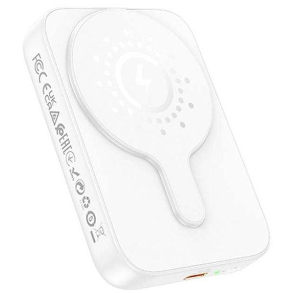 Power Bank Hoco J117А 5000 mAh PD/MagSafe20W Magnetic Портативний Акумулятор Повербанк для телефону/навушніків Білий