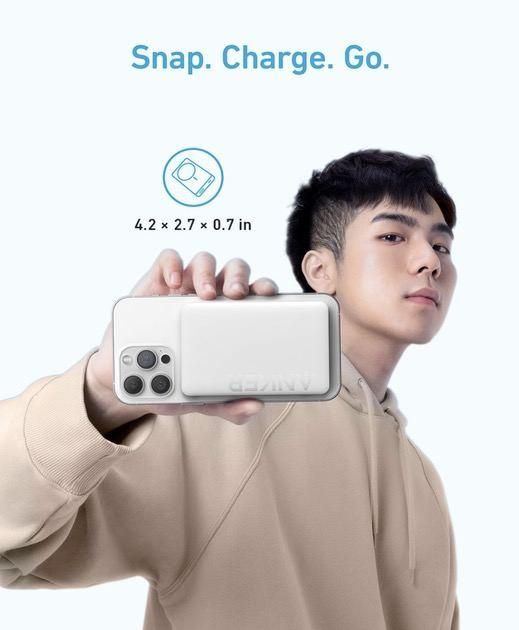 Anker 334 MagGo 10000 mAh з бездротовою, mAhнітною зарядкою Magsafe для iPhone Білий
