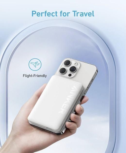 Anker 334 MagGo 10000 mAh з бездротовою, mAhнітною зарядкою Magsafe для iPhone Білий