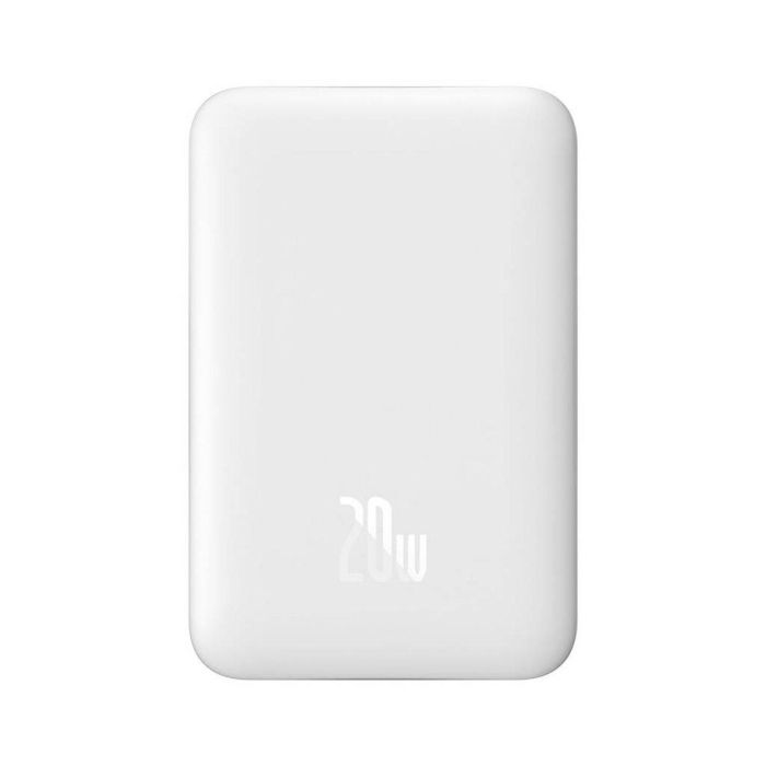 Qi 15W Baseus Magnetic Mini Wireless Fast Charge 2in1 6000 mAh 20W 2.4A QC3.0+PD3.0 (P10059002223-00) White