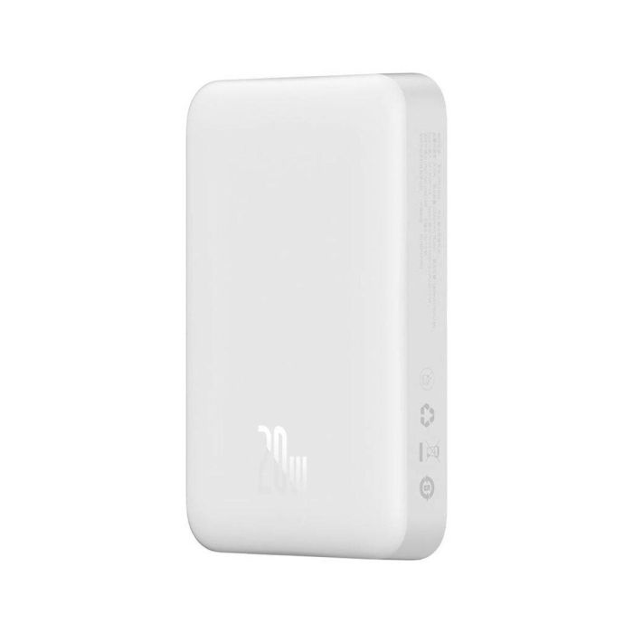 Qi 15W Baseus Magnetic Mini Wireless Fast Charge 2in1 6000 mAh 20W 2.4A QC3.0+PD3.0 (P10059002223-00) White