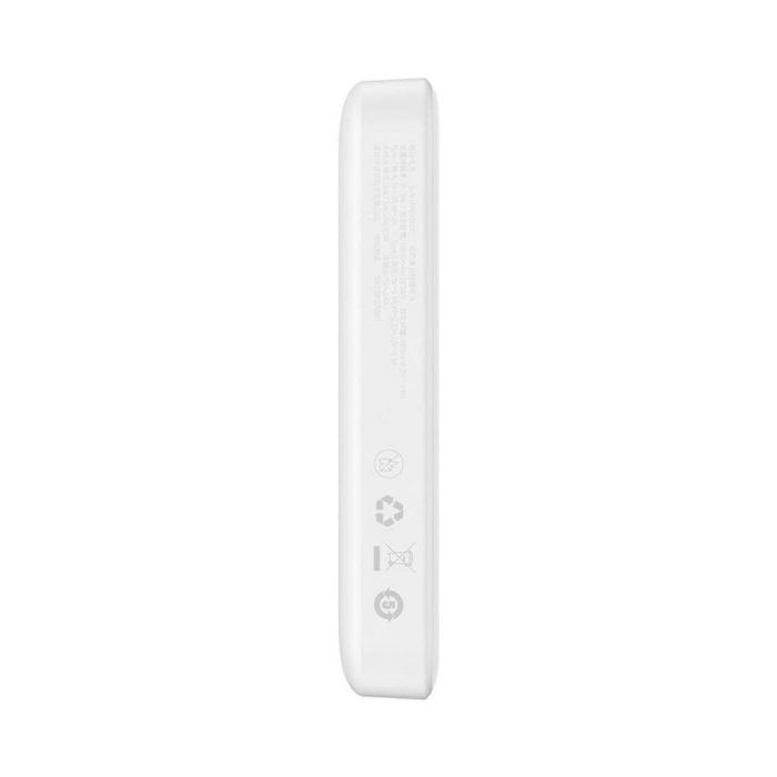 Qi 15W Baseus Magnetic Mini Wireless Fast Charge 2in1 6000 mAh 20W 2.4A QC3.0+PD3.0 (P10059002223-00) White